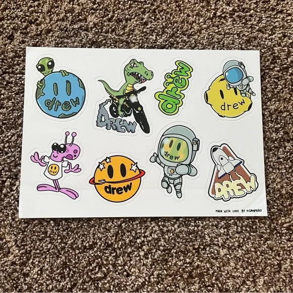 drew house - Drew Sticker Sheet ３種類 ドリューハウス ステッカー シール Drew Sticker Sheet 3 ドリューハウス ステッカー シール - メルカリ